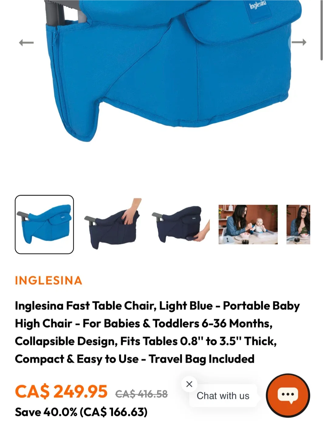 Inglesina Fast Table Chair - Portable High Chair image indicator(2)