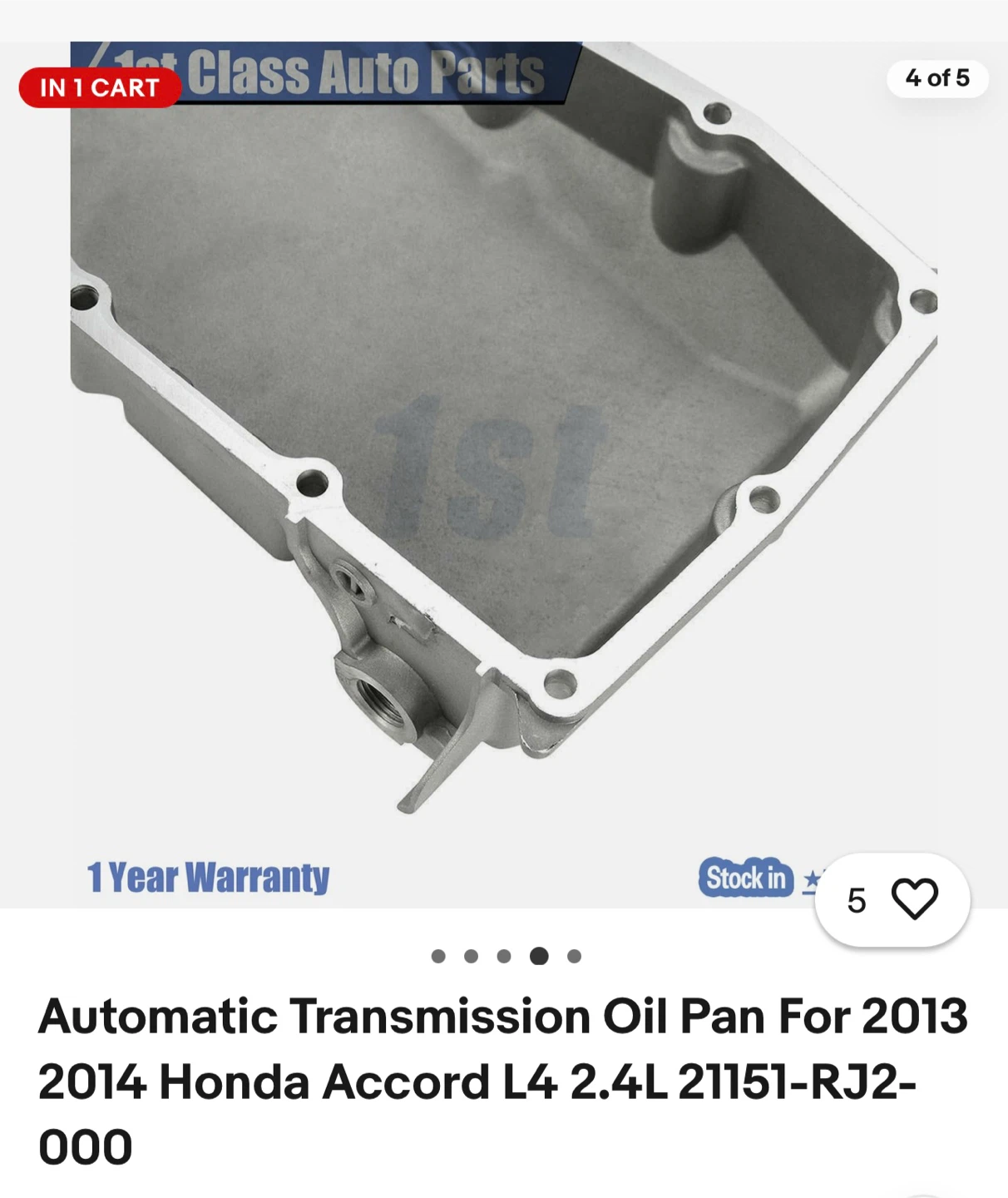 Honda Accord 2013-2014 Automatic Transmission Oil Pan - photo 2