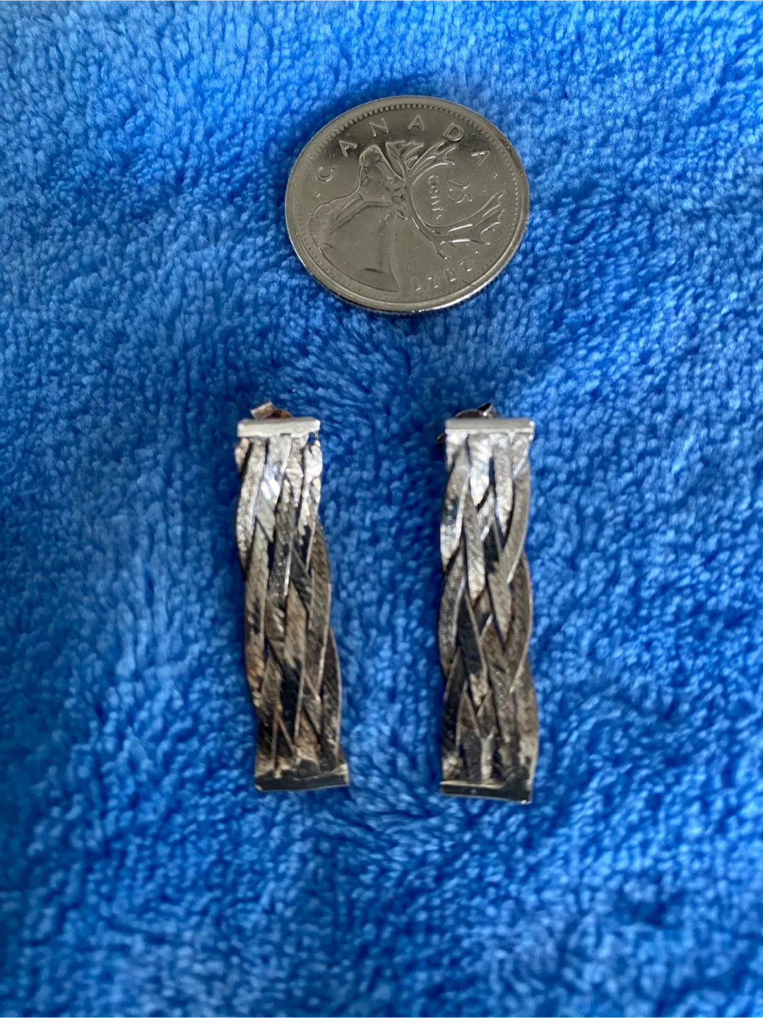 Braided 925 Silver Earrings