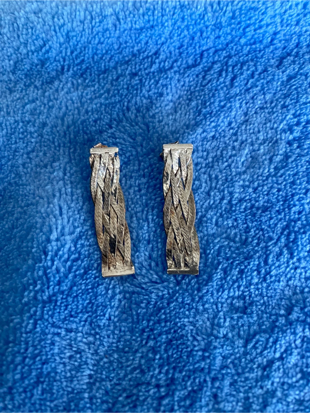 Braided 925 Silver Earrings - photo 2
