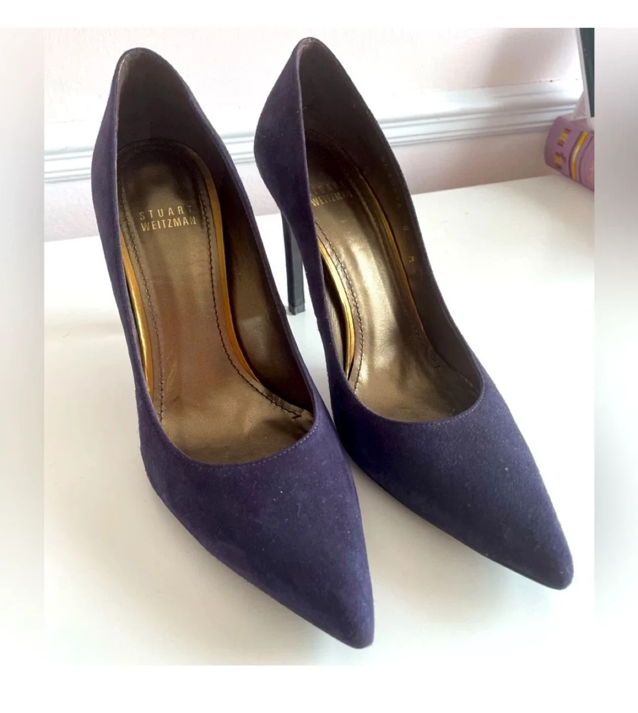 Stuart Weitzman Purple Suede Heels