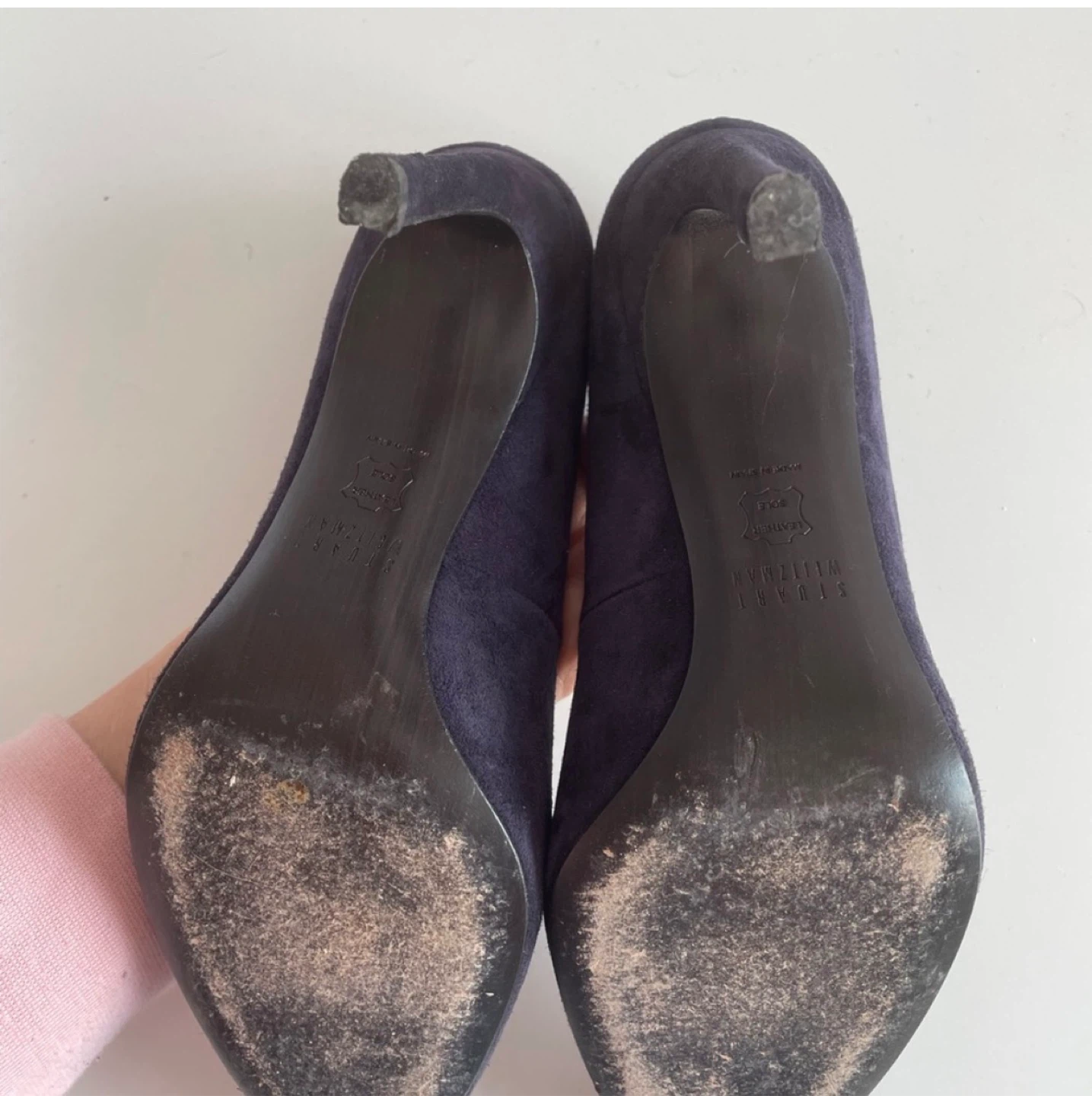 Stuart Weitzman Purple Suede Heels - photo 3