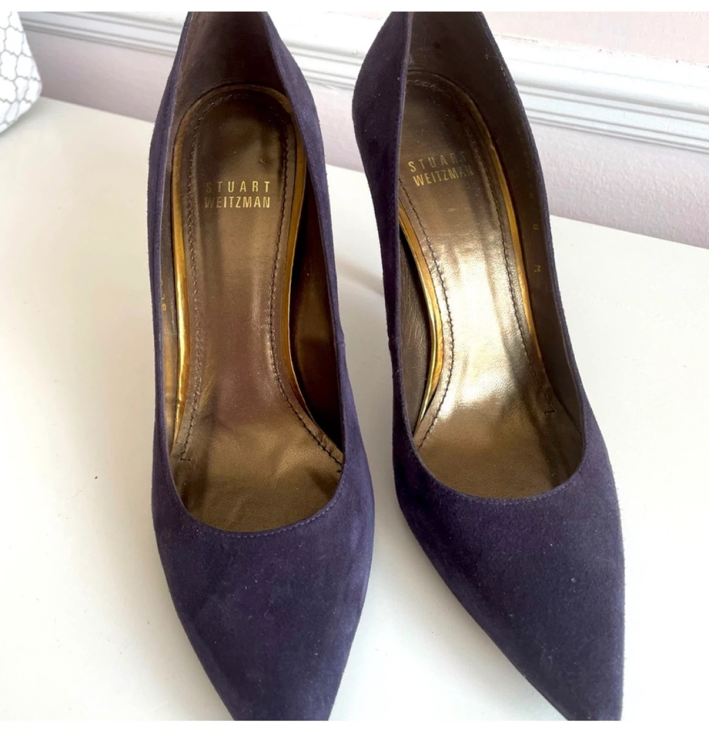 Stuart Weitzman Purple Suede Heels - photo 4