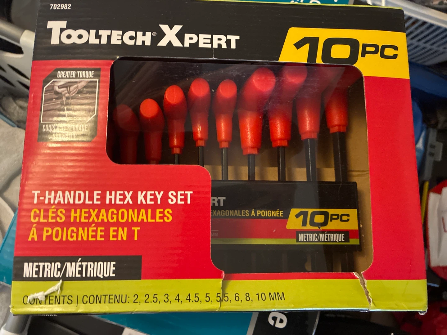 Tooltech Xpert T-Handle Hex Key Set - 10 pc