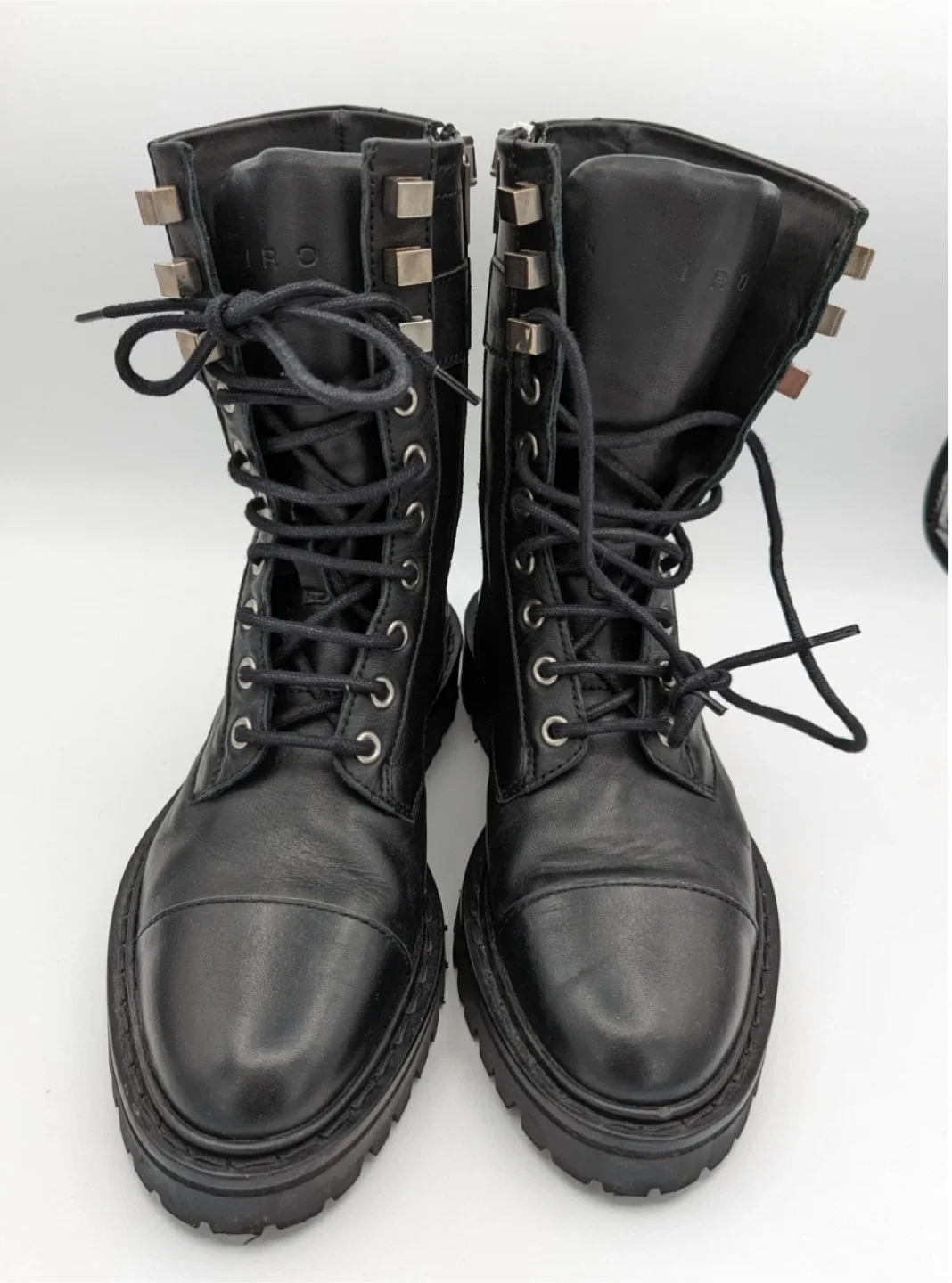 IRO Jaudie black leather combat boots size EU 38 image indicator(3)