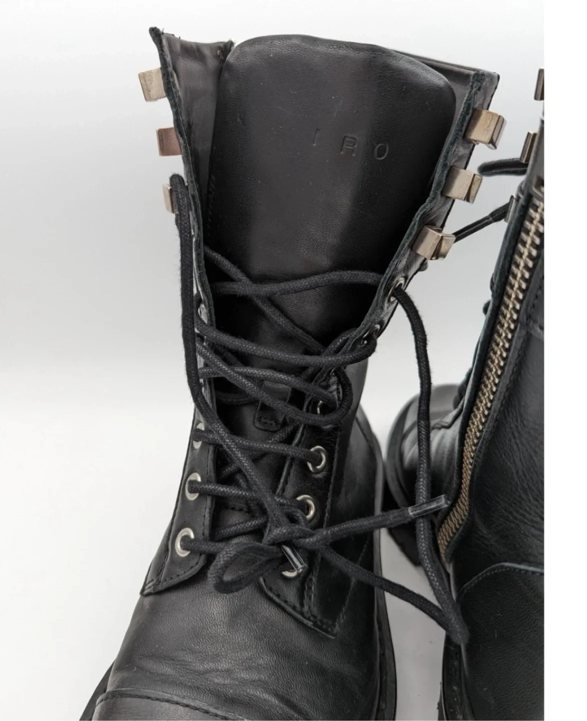 IRO Jaudie black leather combat boots size EU 38 image indicator(6)