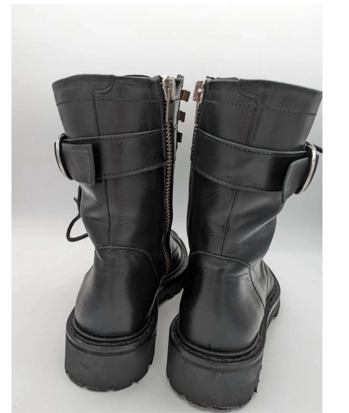 IRO Jaudie black leather combat boots size EU 38 - photo 4