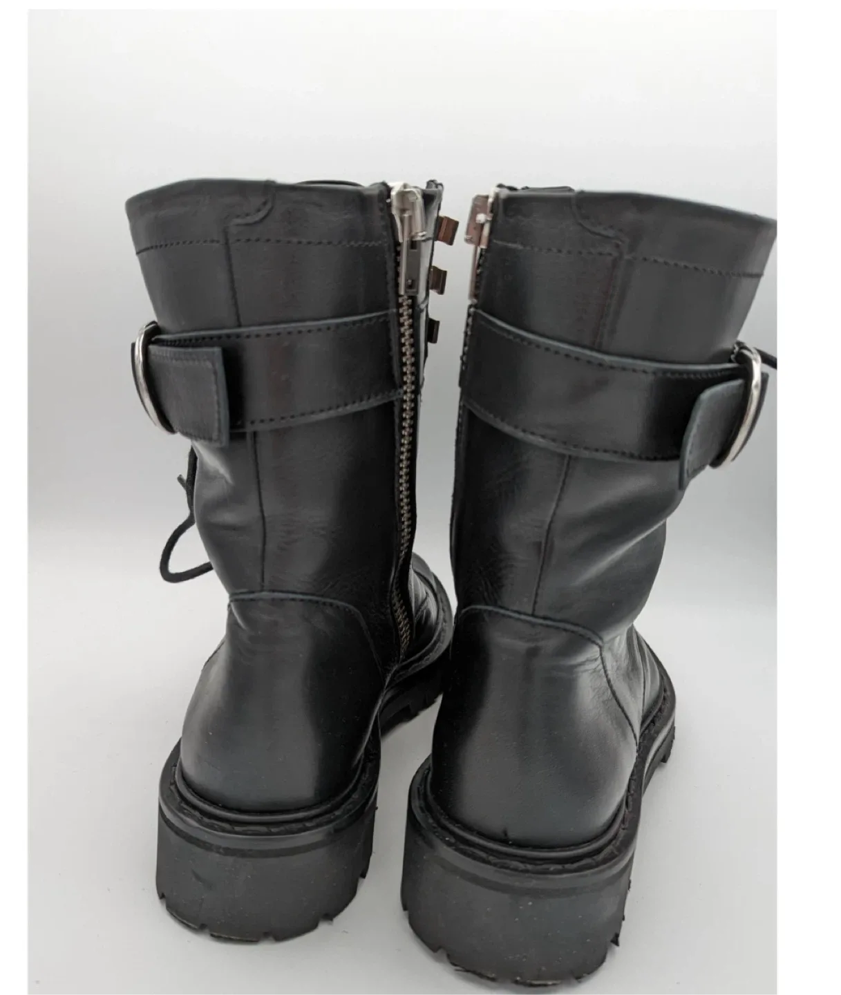 IRO Jaudie black leather combat boots size EU 38 image indicator(4)