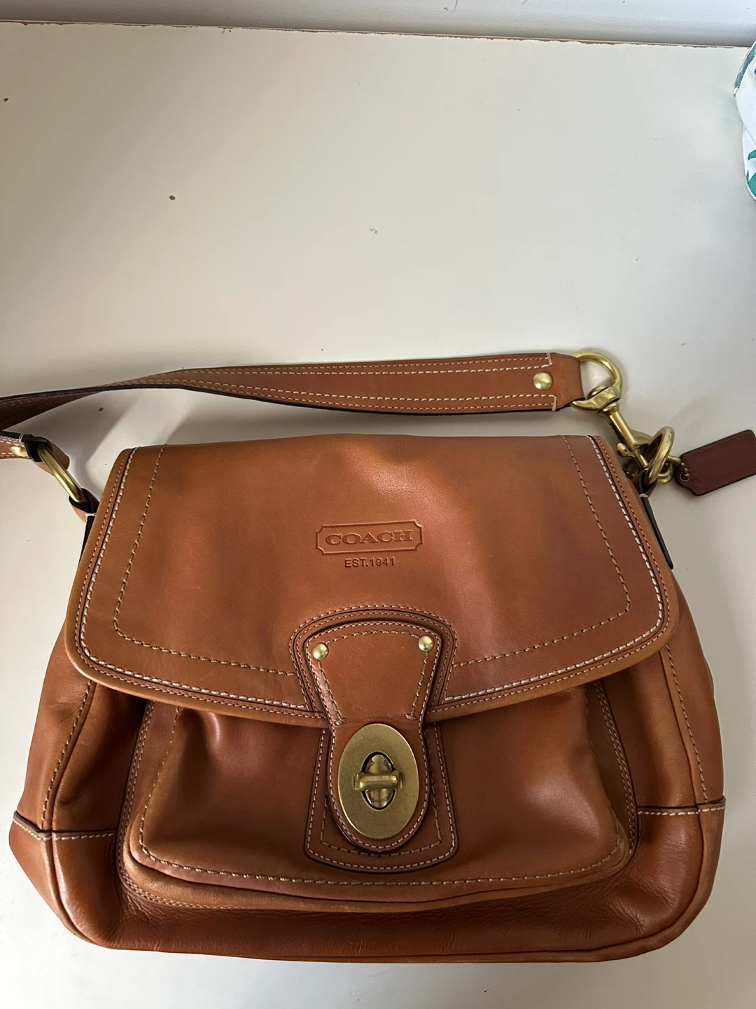 The Coach LARGE F12854 Ali  Caramel turnkey shoulder bag - photo 4