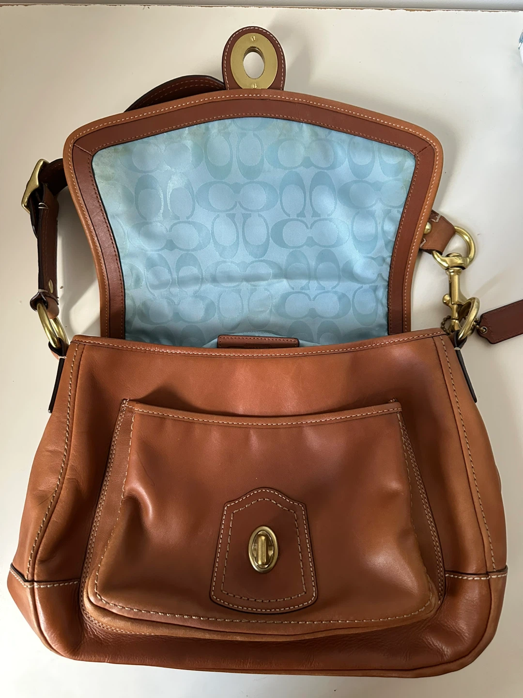 The Coach LARGE F12854 Ali  Caramel turnkey shoulder bag - photo 3
