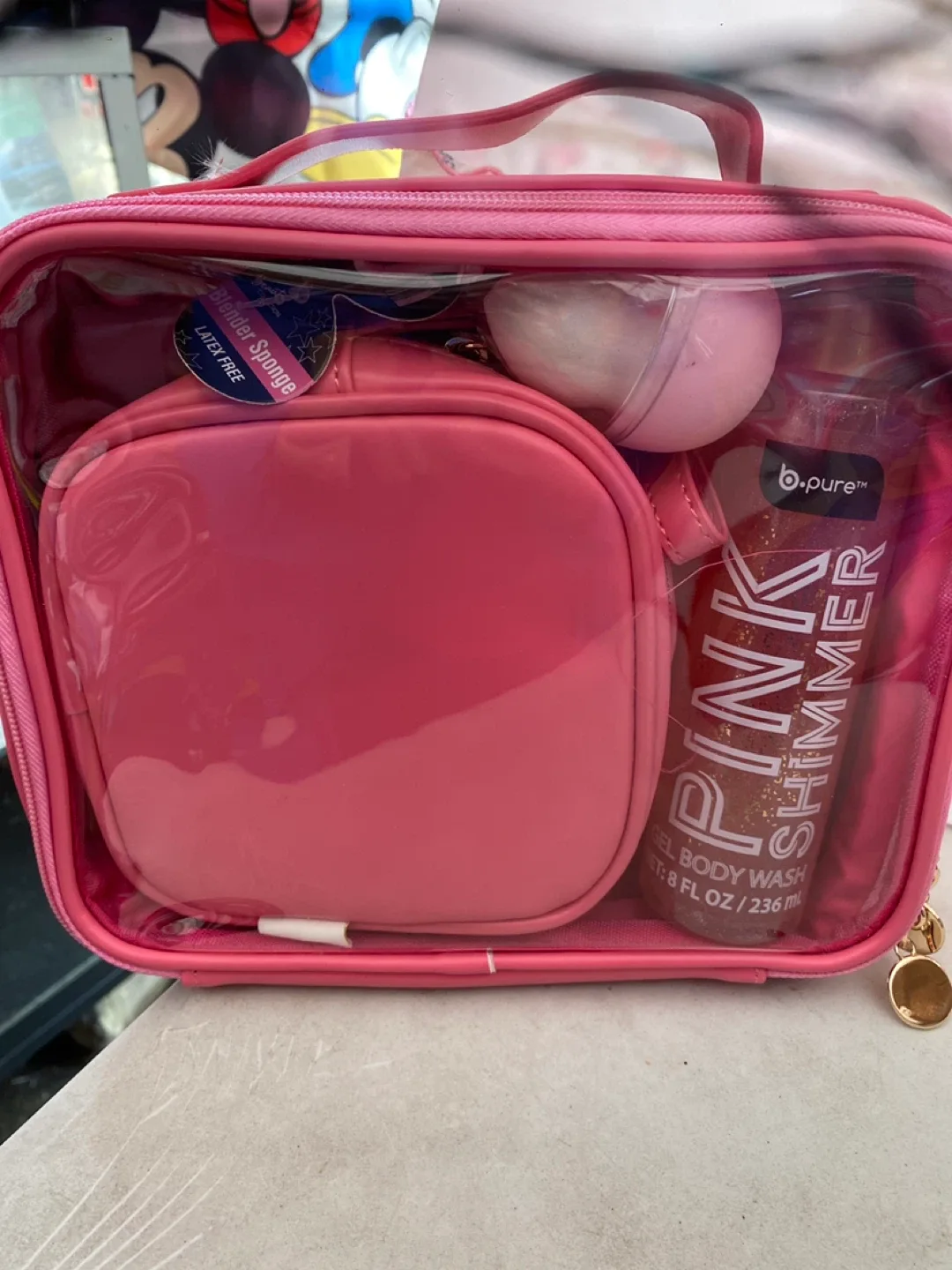 b.pure Pink Shimmer Gel Body Wash Set