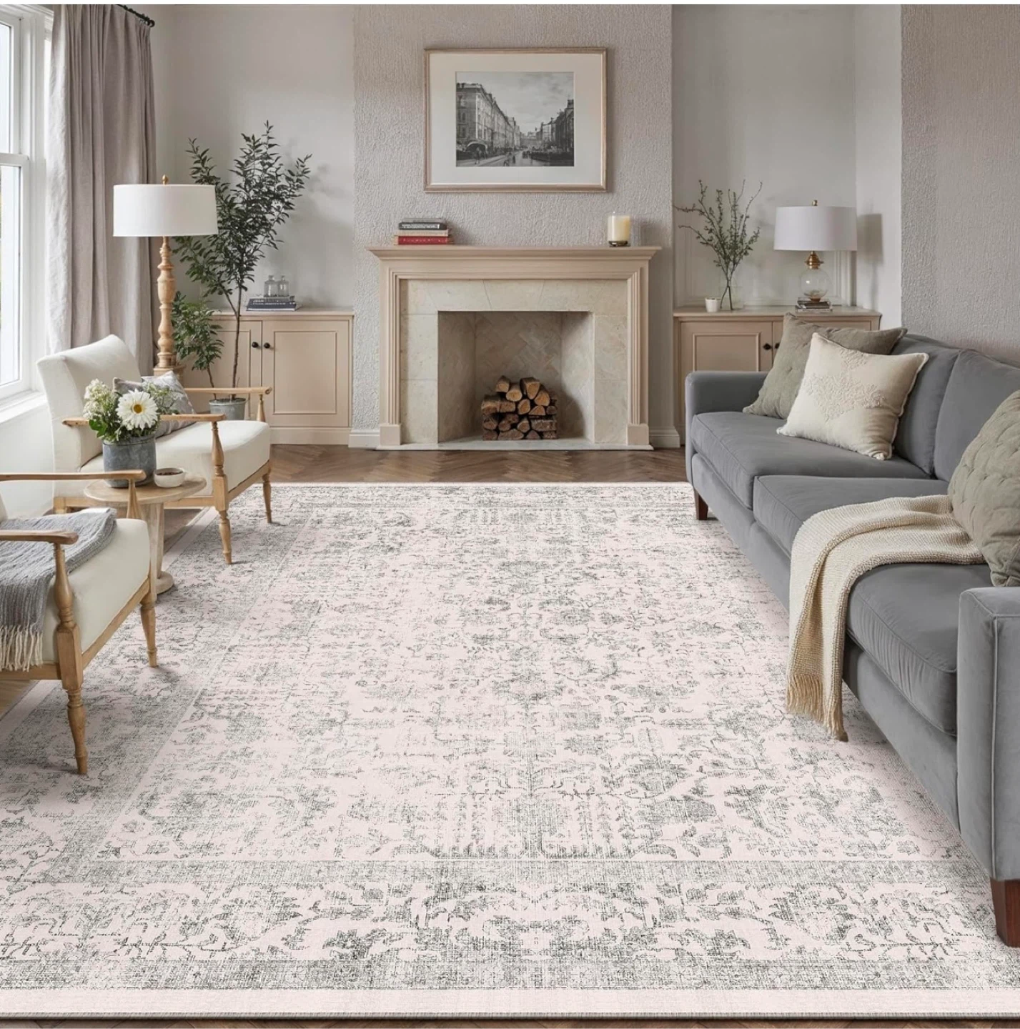 Area Rug - Easy Clean & Pet-Friendly 8 x10 rectangular