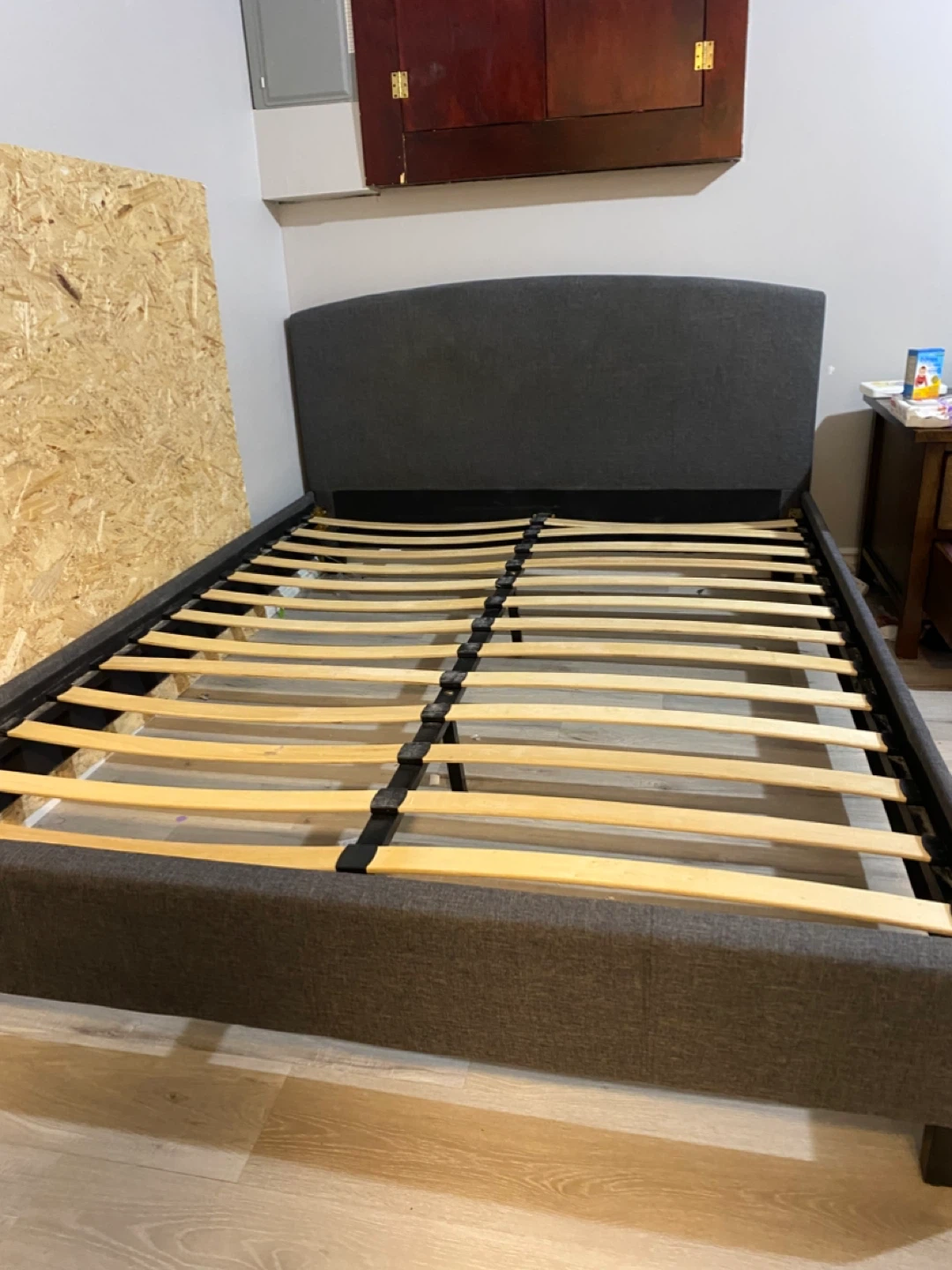 Upholstered Bed Frame - Grey - photo 2