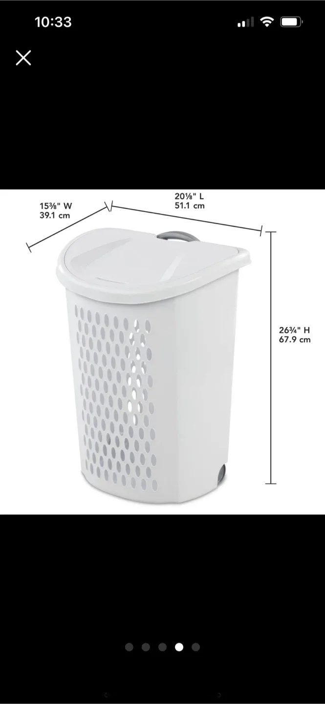 Read***White Plastic Laundry Basket image indicator(2)