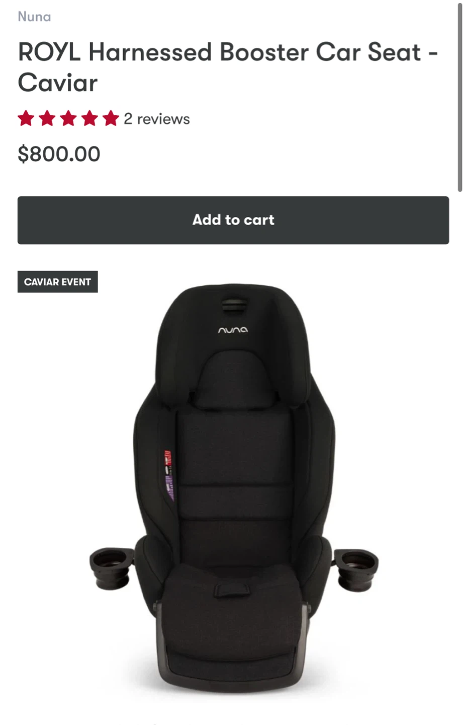 NUNA ROYL Harnessed Booster Car Seat - Caviar