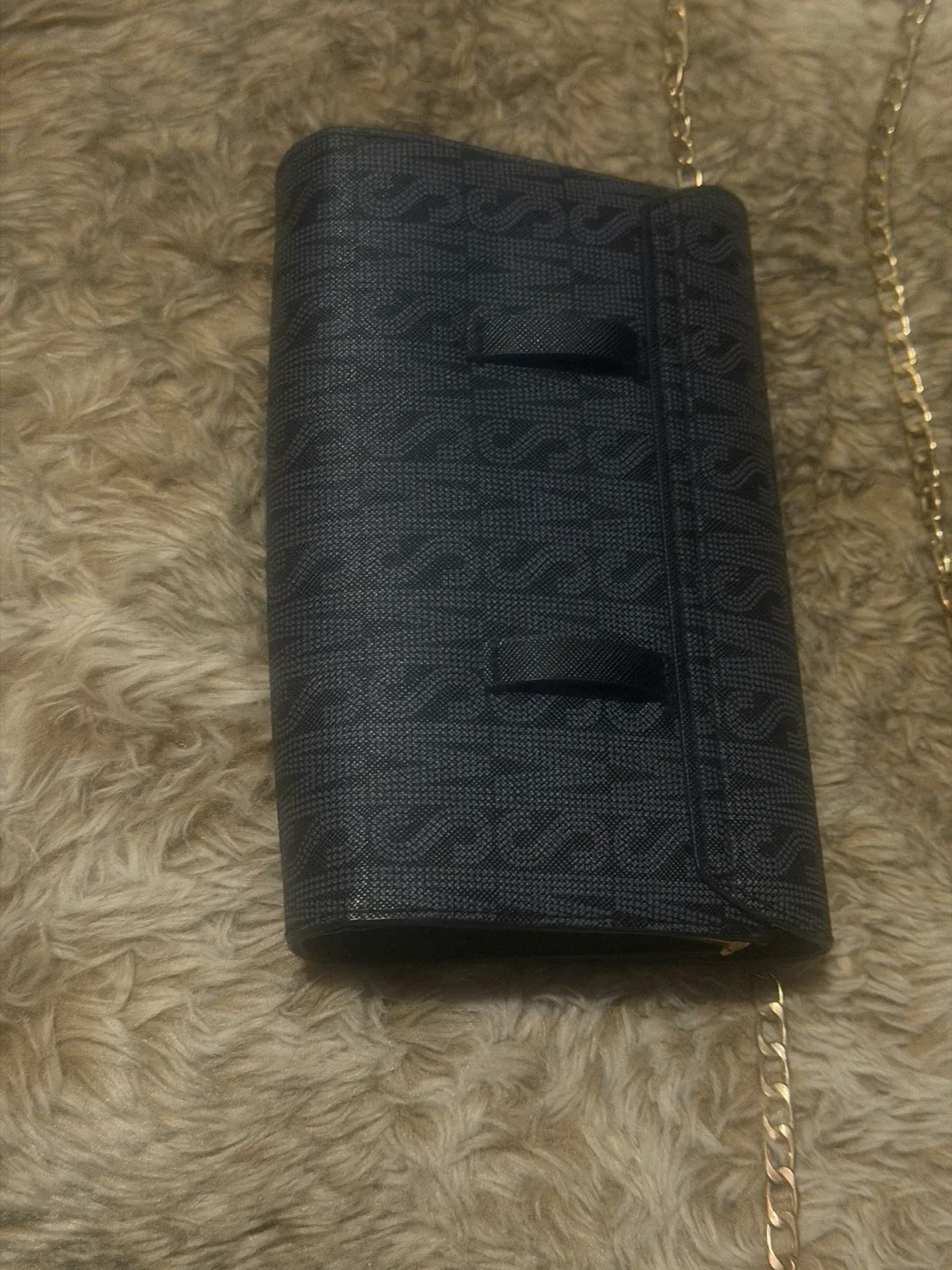 Steve Madden Stylish Black Purse with Gold Chain image indicator(2)