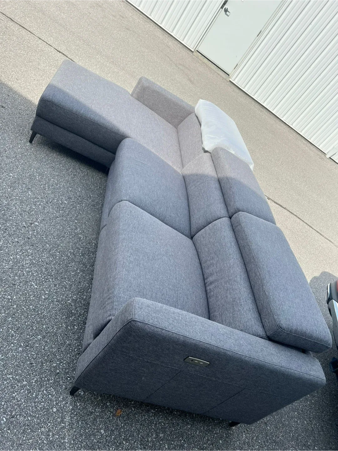 Grey Sectional Sofa with power recliner from hudson bay image indicator(2)