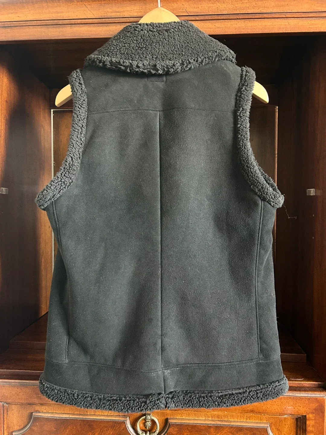Black Suede Sherpa Vest by Ralph Lauren image indicator(2)