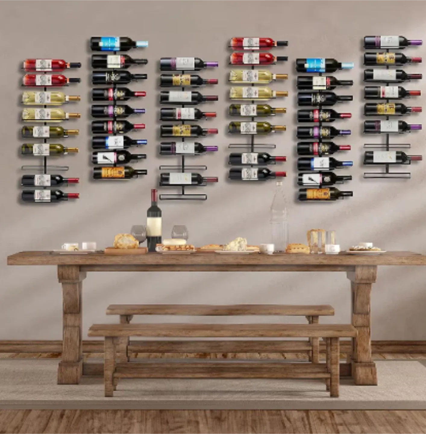 Set of Two Wall Mounted Wine Rack image indicator(4)