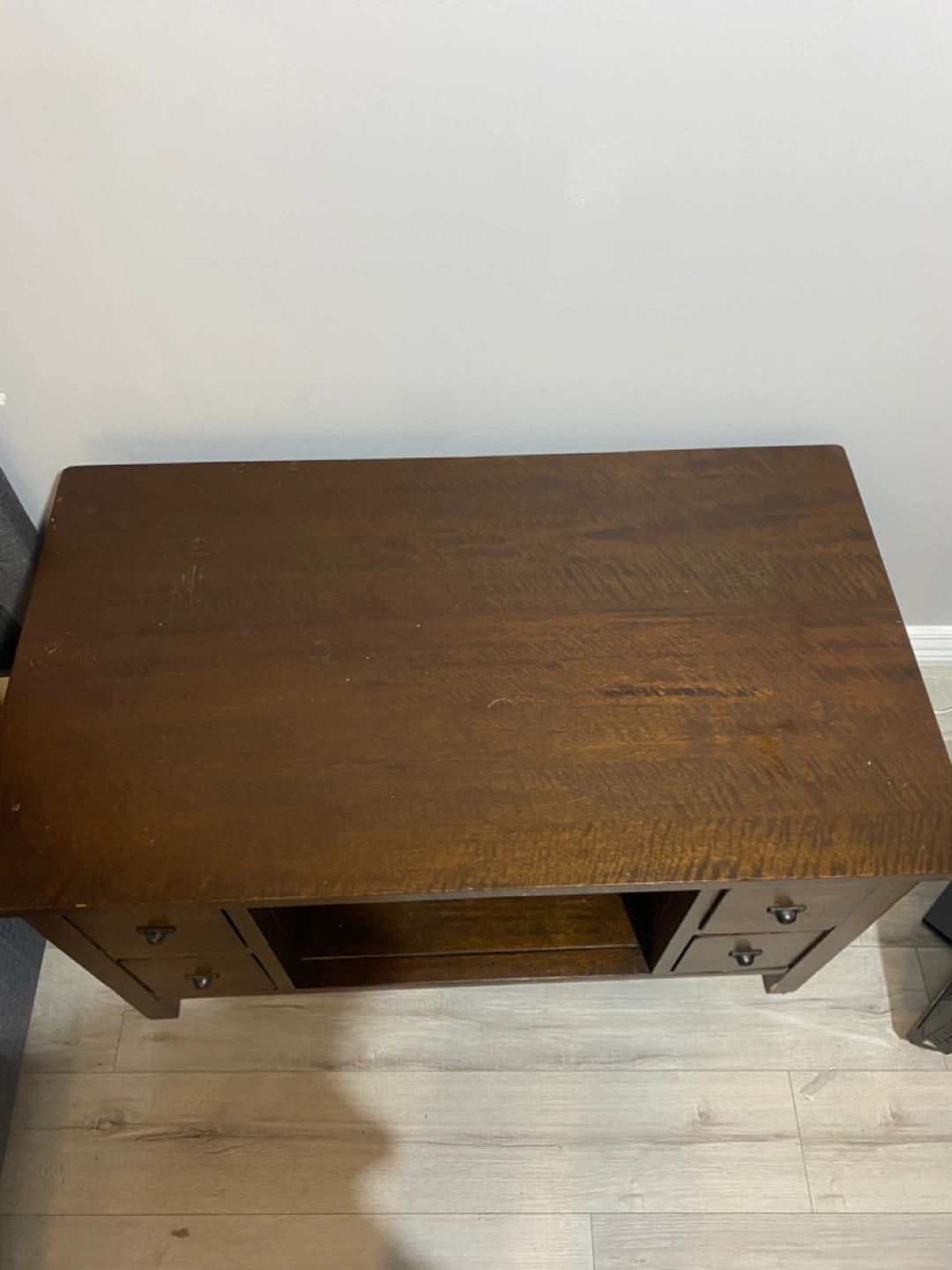 Dark Brown Wood TV Stand - photo 2