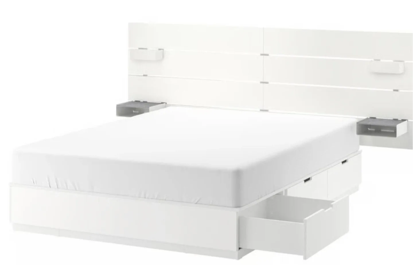 IKEA Nordli Bed Frame w/ Storage - White