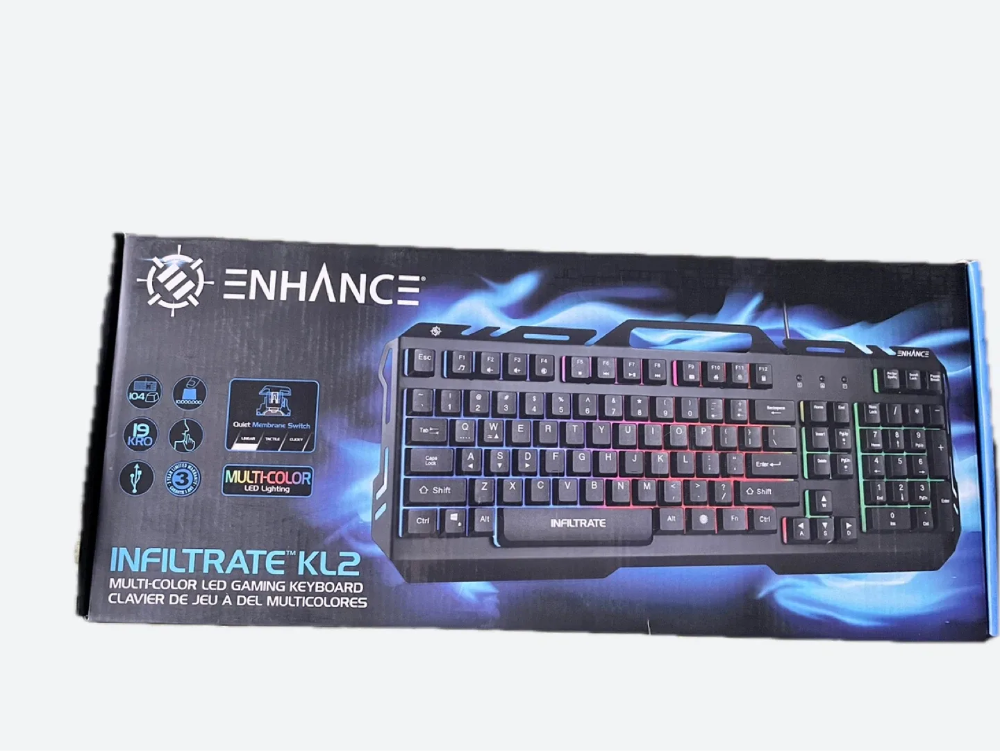 ENHANCE Infiltrate KL2 Gaming Keyboard - Like New!