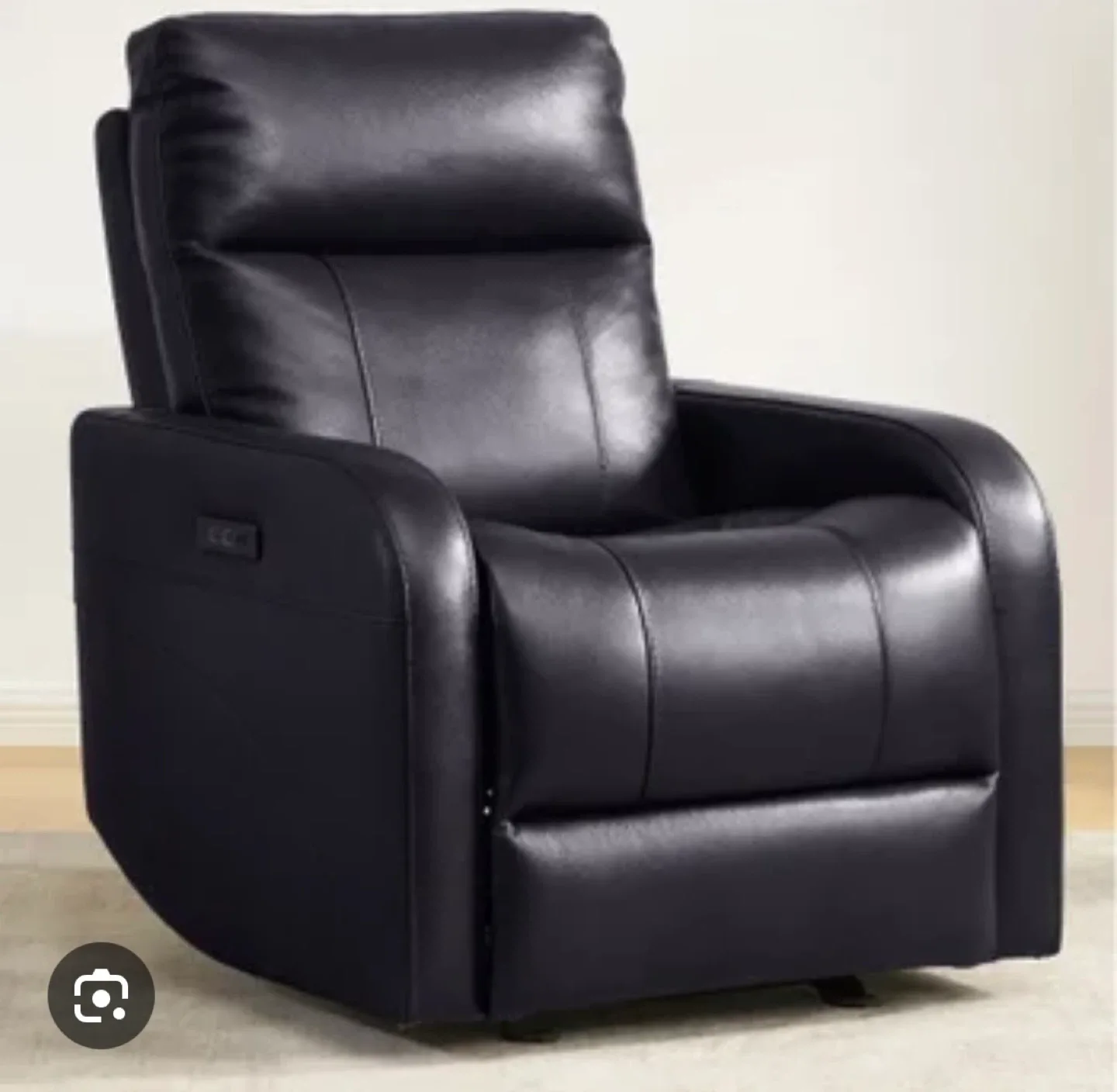 Black Leather Power Recliner Chair from hudson bay