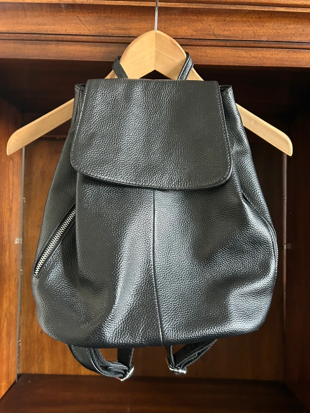 Black Leather Backpack