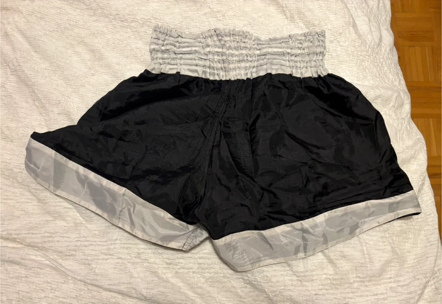 Muay Thai Boxing Shorts - Black & White image indicator(2)