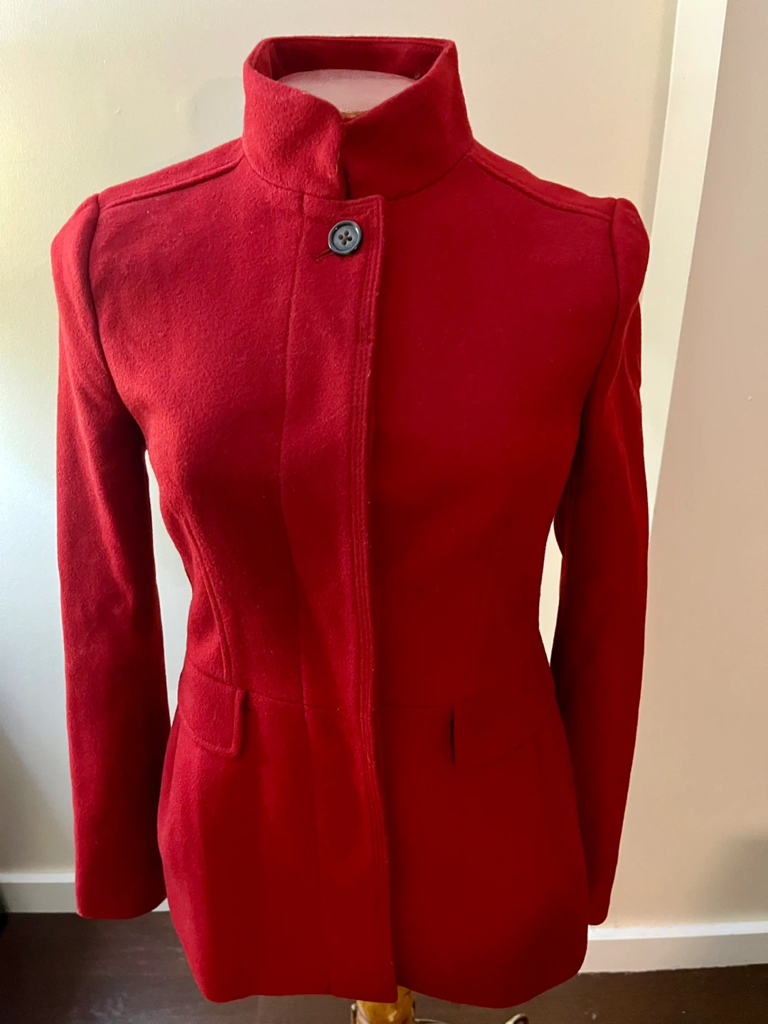 Banana Republic Red Wool Blend Coat