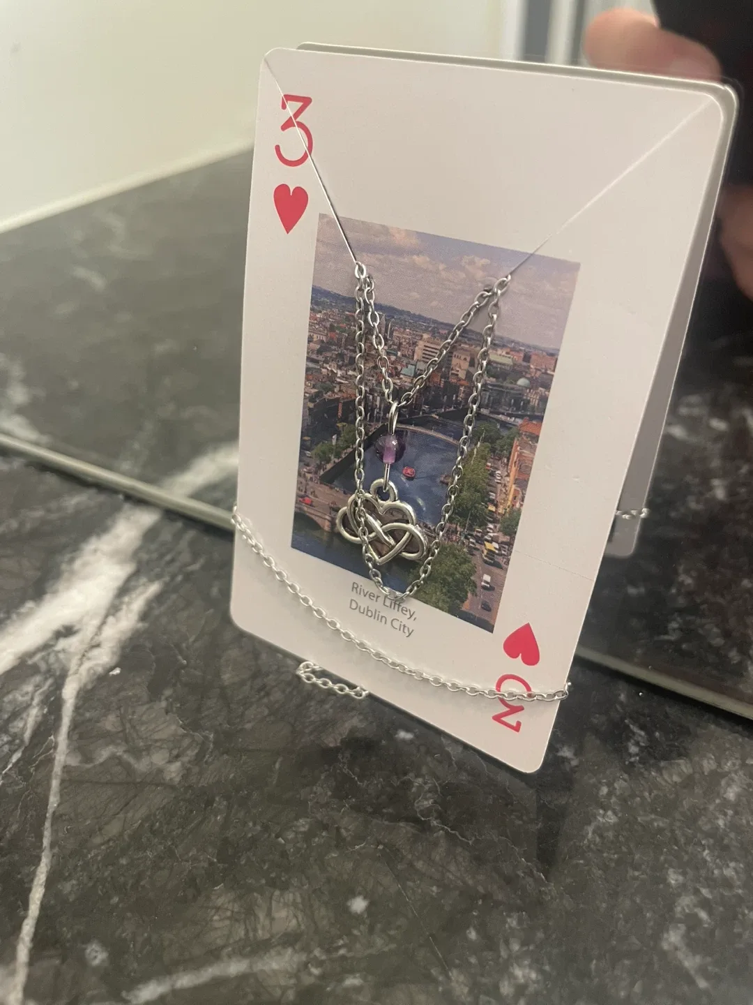 Steel infinity love necklace