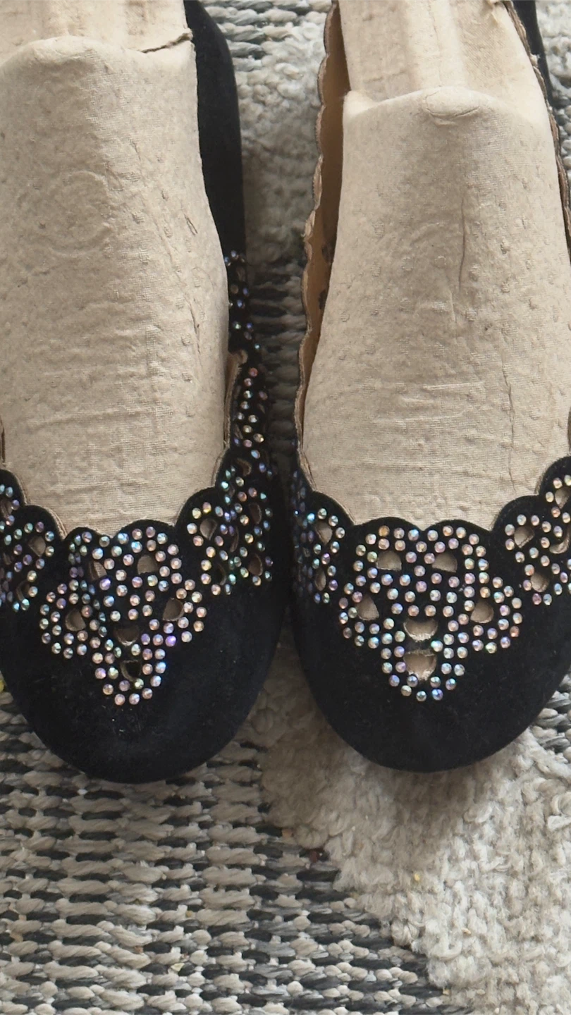 Black Rhinestone Embellished Ballet Flats - photo 5