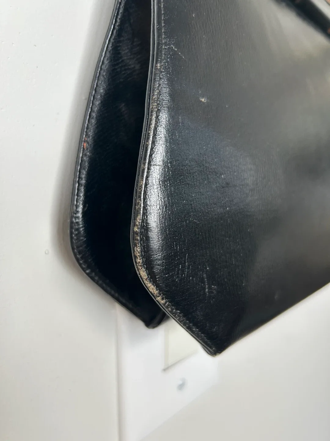 Vintage Black Leather Handbag image indicator(4)