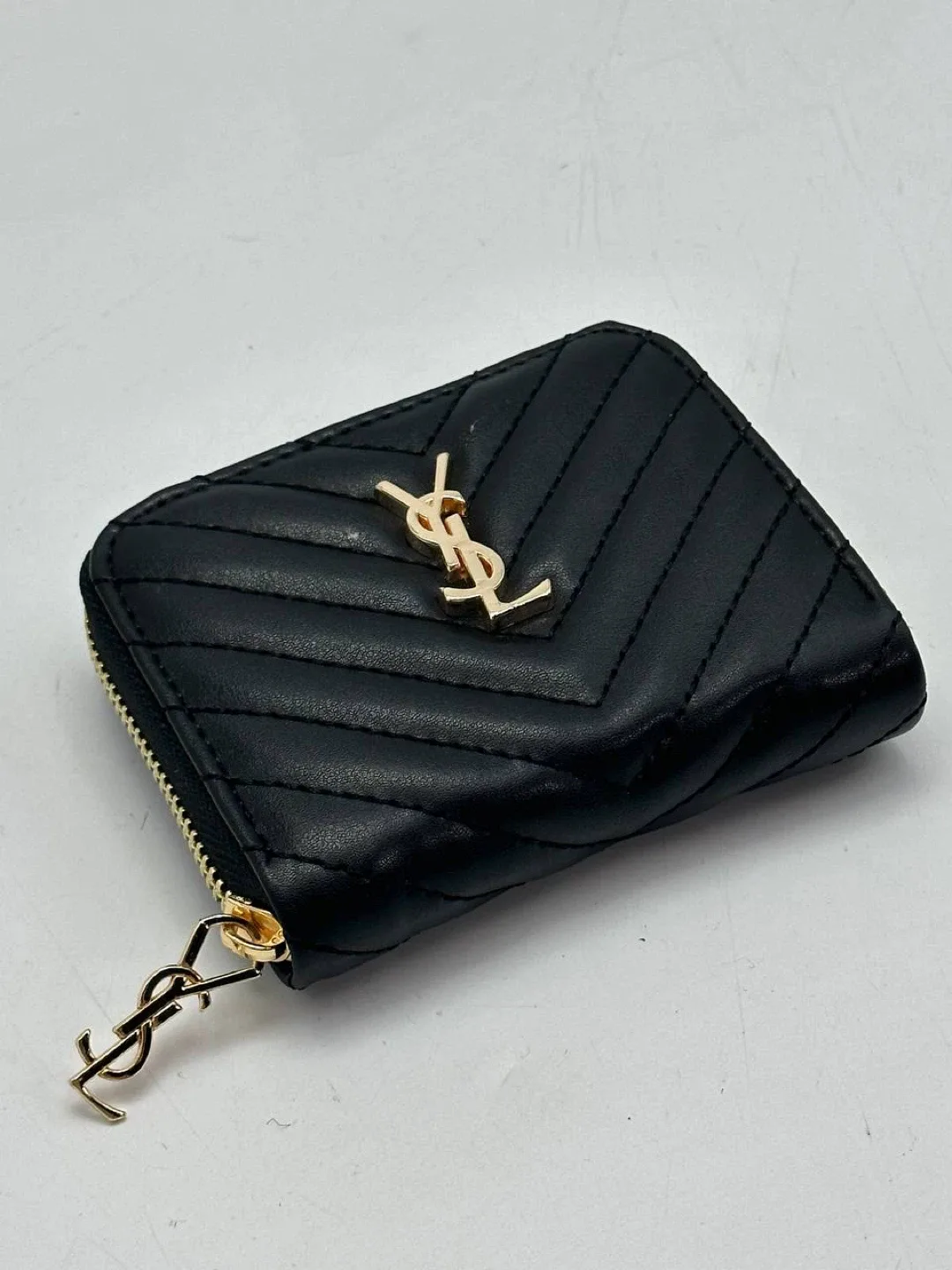 Saint Laurent YSL Black Leather Coin Purse