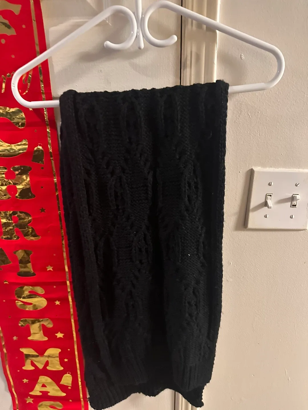 3 Assorted Scarves - Black, Plaid, & Striped image indicator(4)