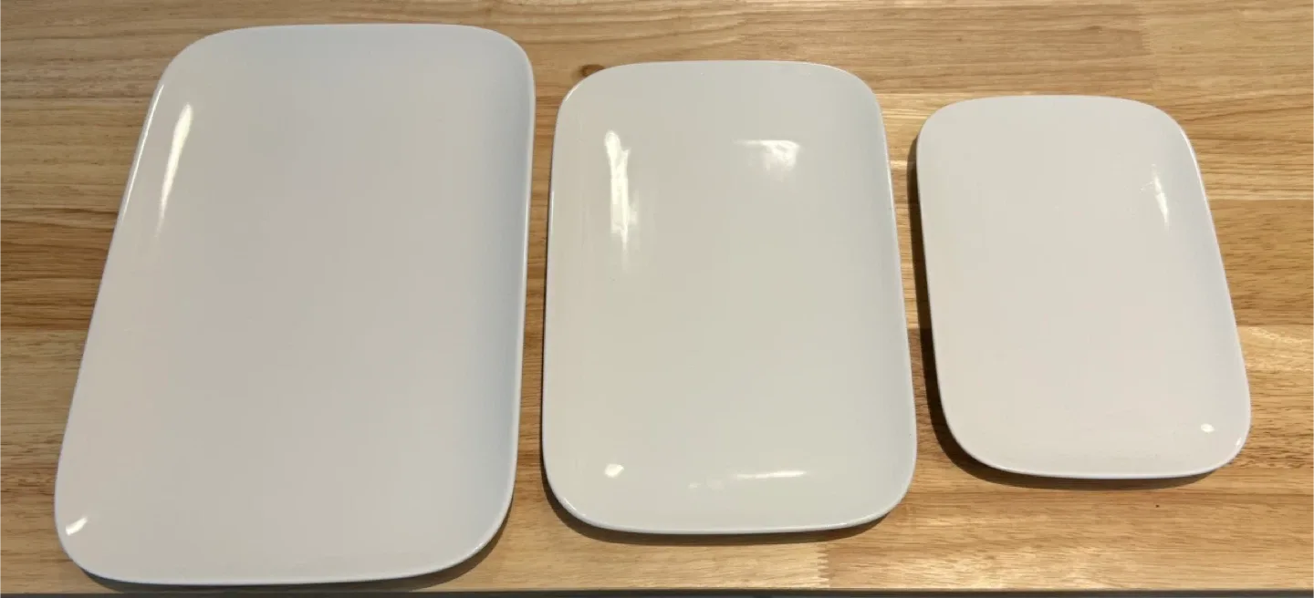 Set of 3 White Ceramic Serving Platters