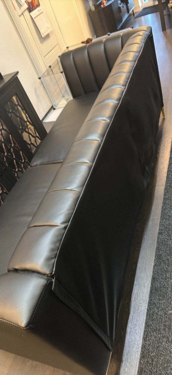 Black Leather black Sofa + 1 tv stand + for free coffe table - photo 2