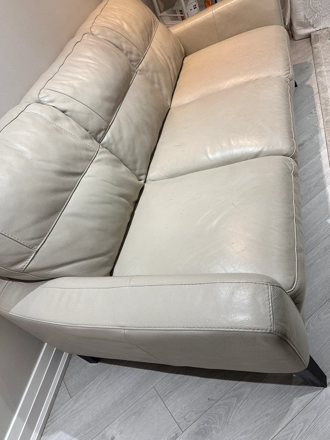 Leather Sofa - Beige