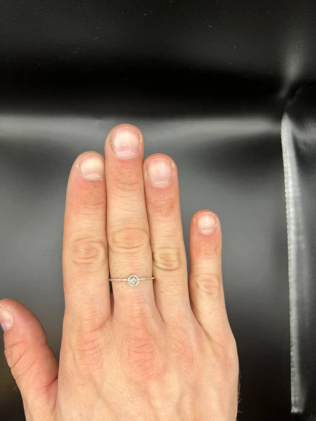 Size 9.5 Silver and White Sapphire Stacker Ring