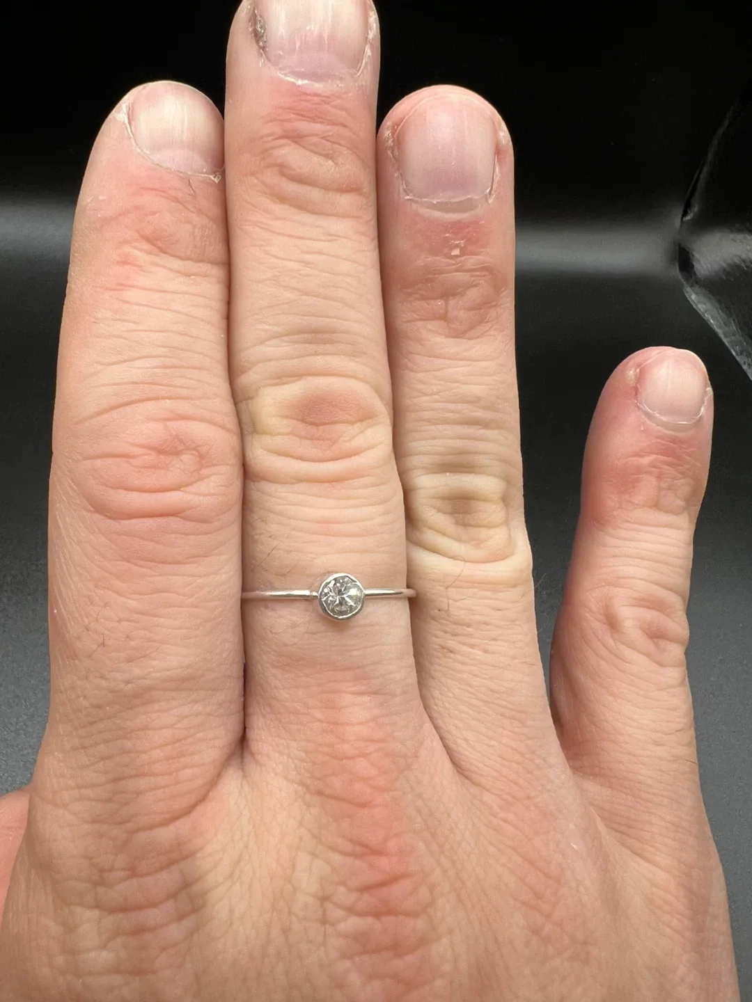 Size 9.5 Silver and White Sapphire Stacker Ring image indicator(2)