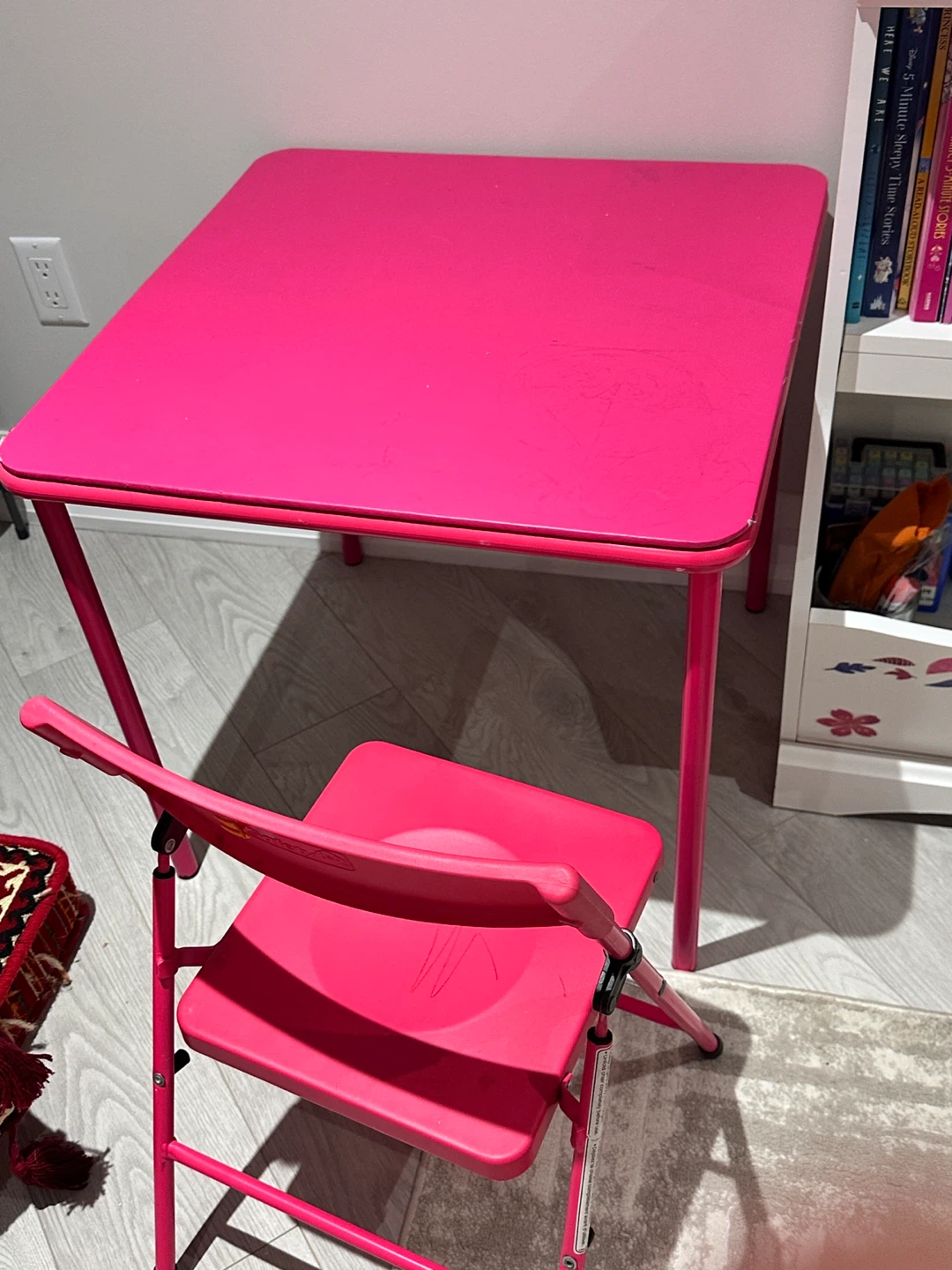 Kids Toy Storage Organizer & Pink Table/Chair Set - photo 3