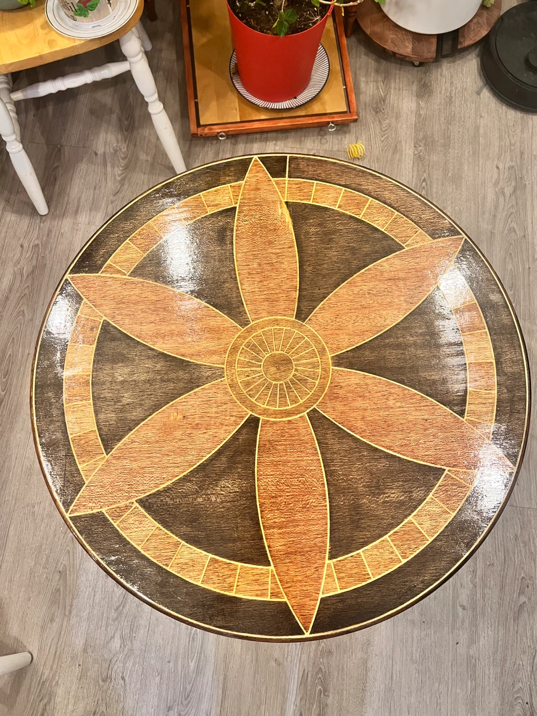 Round Wood Side Table - photo 2