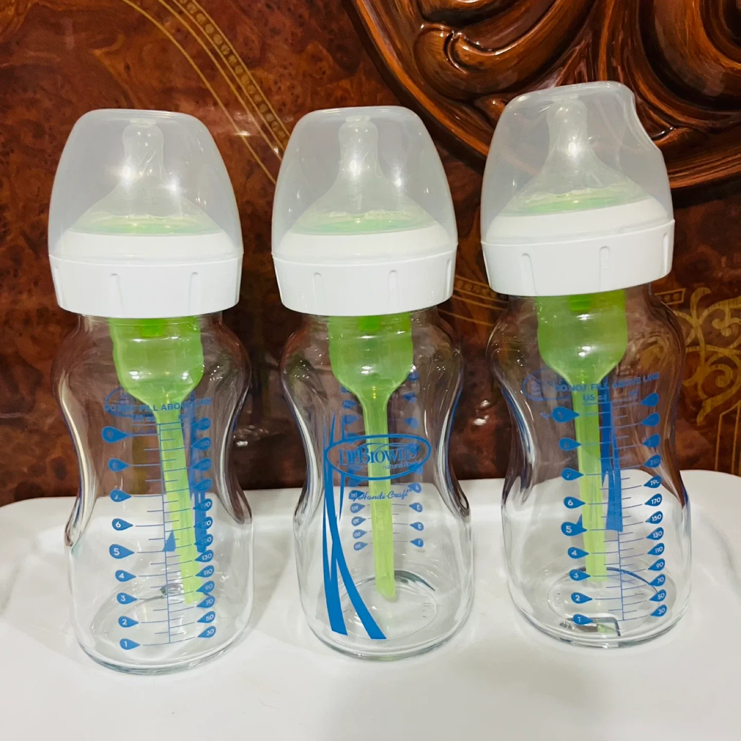 Dr. Brown’s glass baby bottles (3 pcs with nipples) image indicator(2)