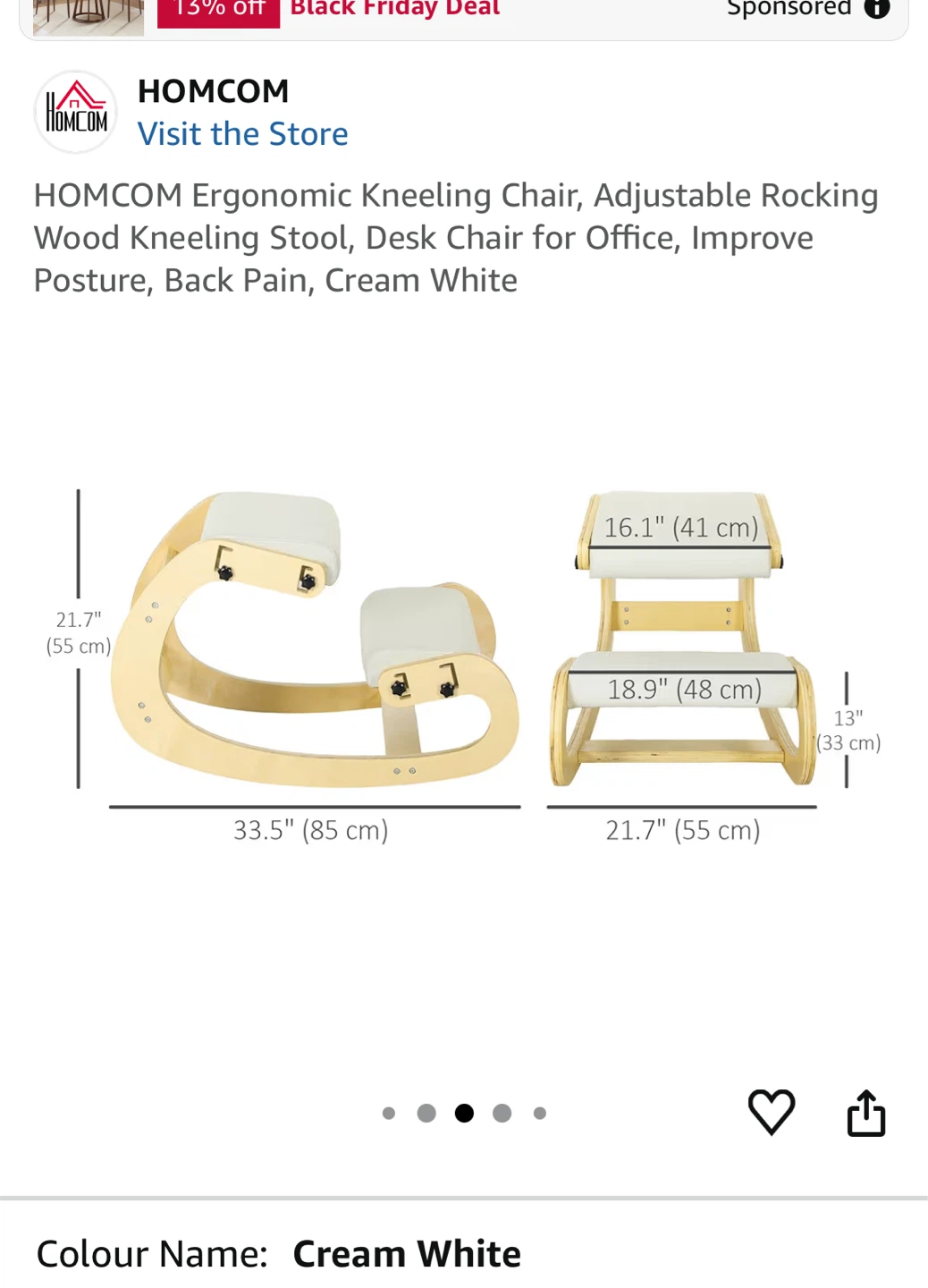 Ergonomic kneeling chair - photo 2