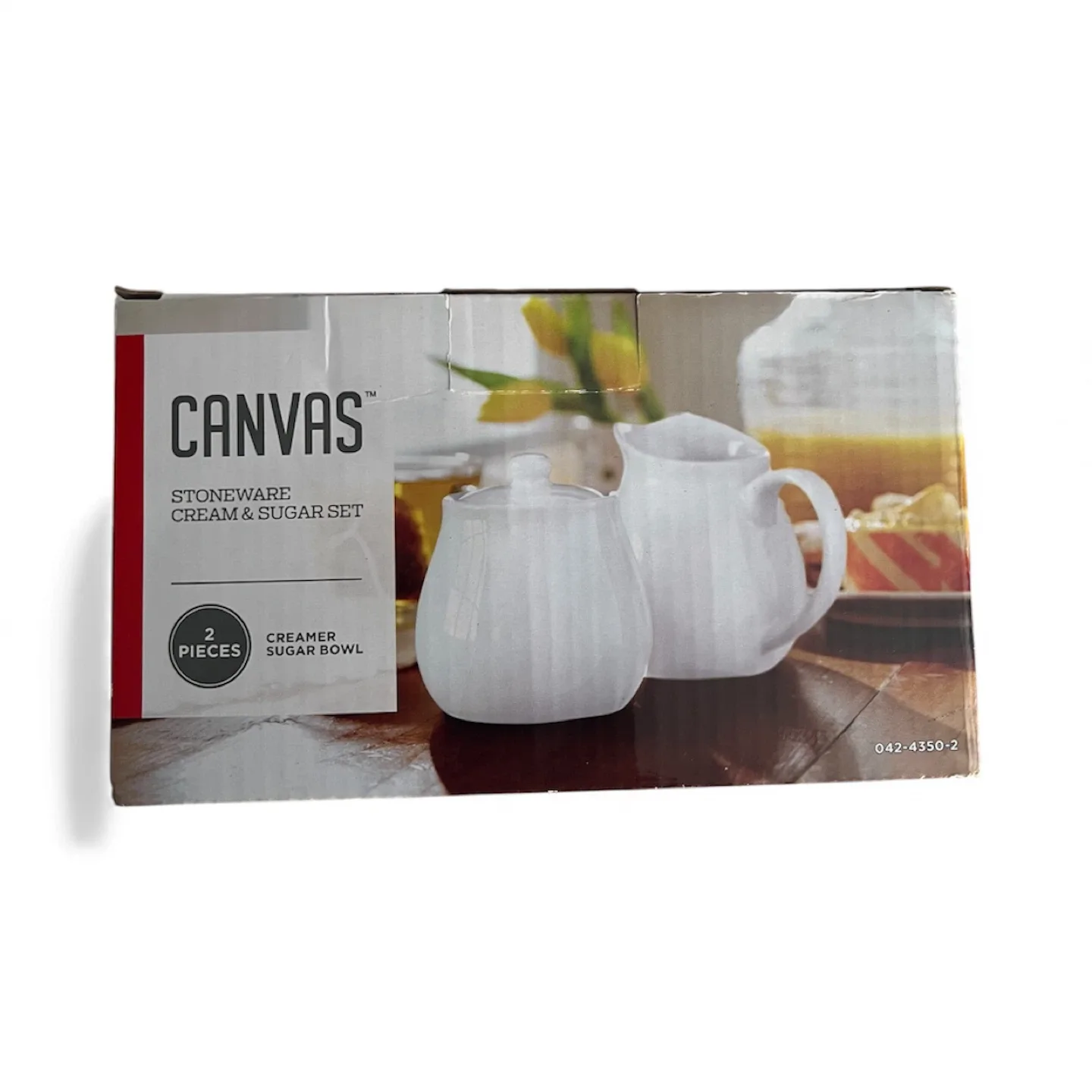 CANVAS Stoneware Cream & Sugar Set - New in Box!