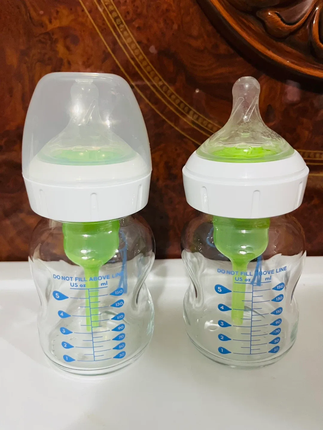 Dr. Brown’s glass baby bottles(2pcs with nipple)