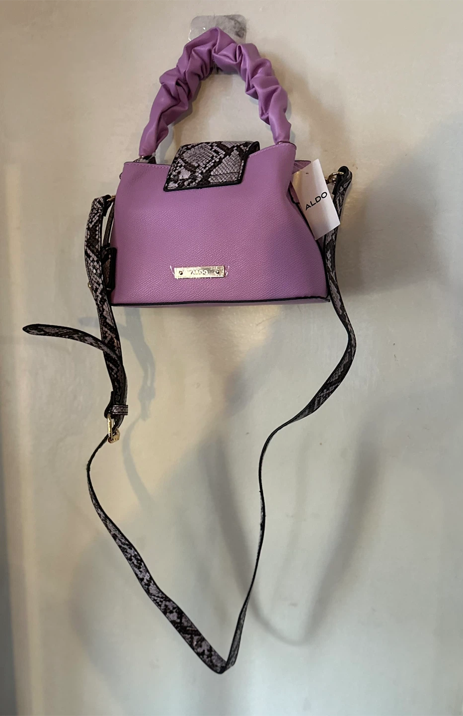 ALDO Top Handle Bag - Lavender, Snake Print - photo 2