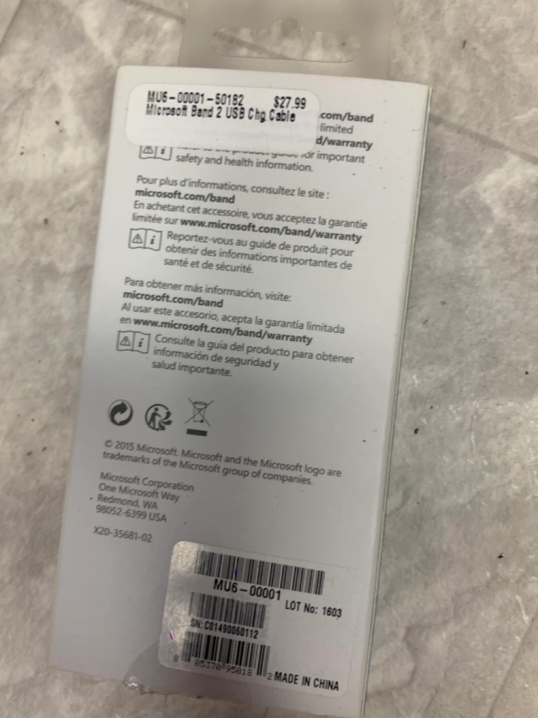 Microsoft Band 2 USB Charging Cable - New in Box - Electronics - photo 2