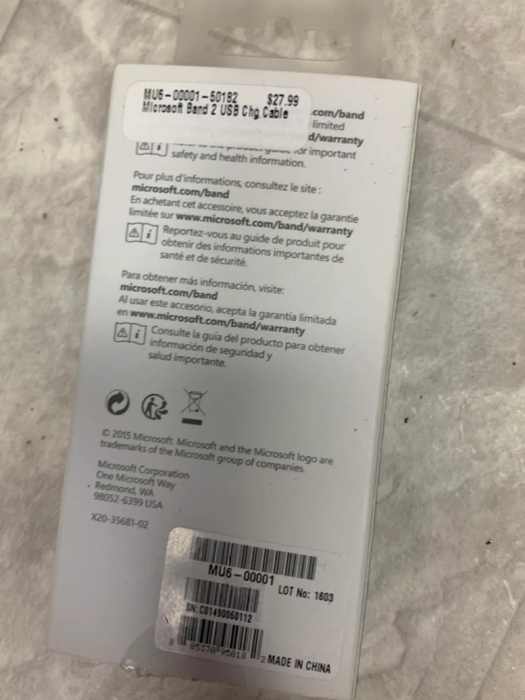 Microsoft Band 2 USB Charging Cable - New in Box - Electronics image indicator(2)