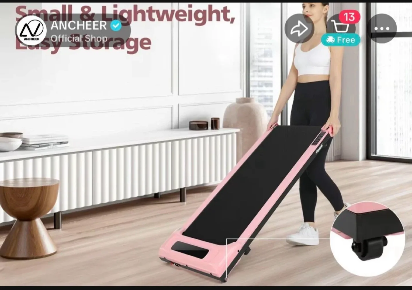 ANCHEER Under Desk Treadmill - Pink image indicator(2)